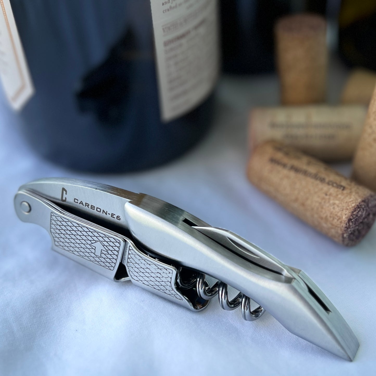 Premium Wine Bottle Opener With Integrated Foil Cutter And Bottle Cap Remover (Stainless)